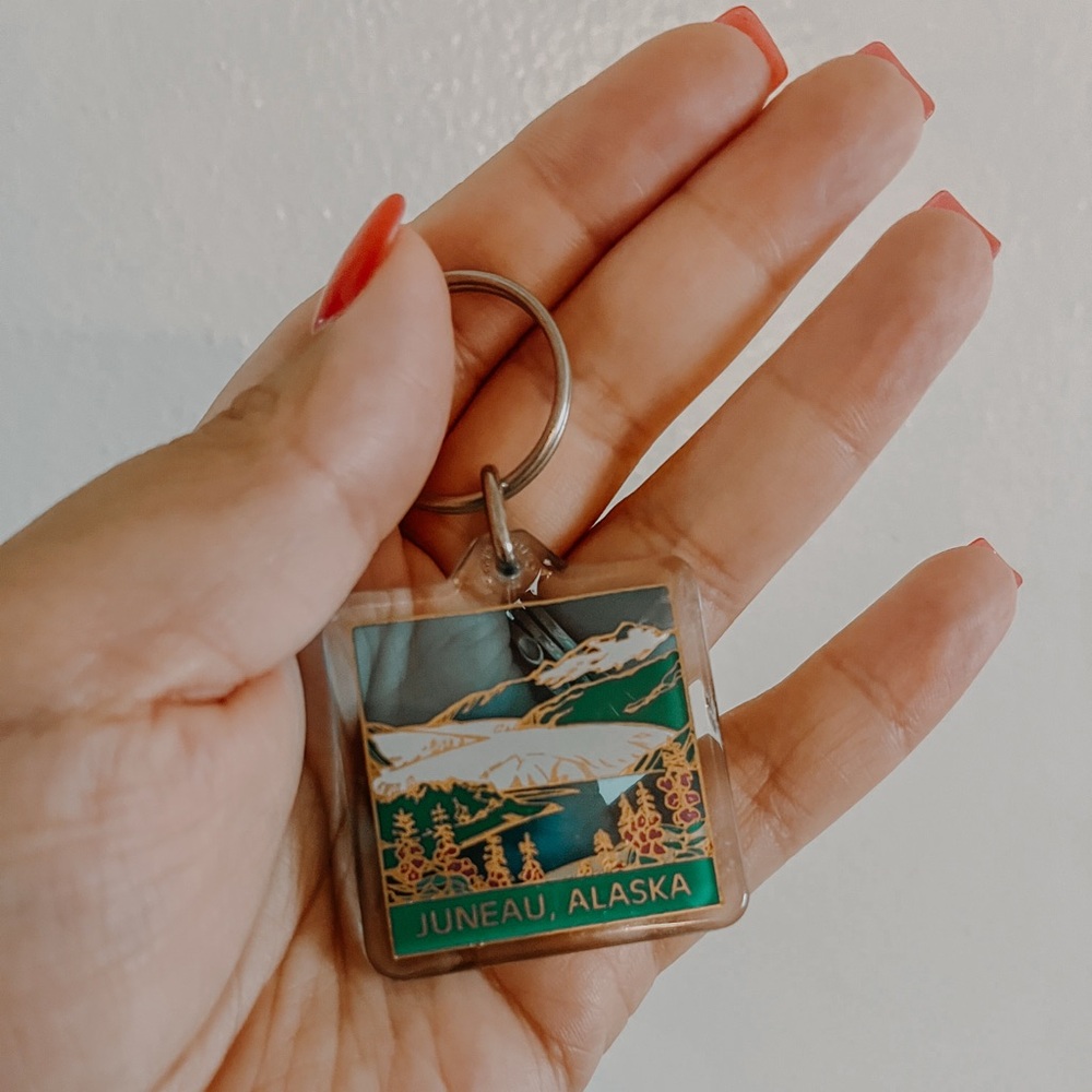 Vintage Juneau Alaska Keychain Key Ring